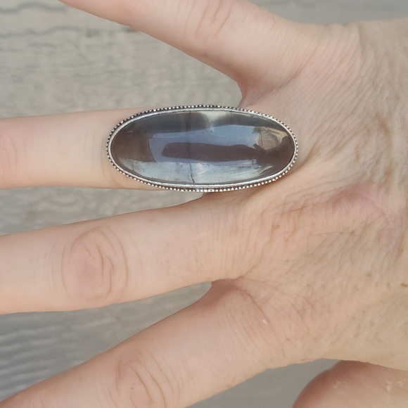 New Oversized Fluorite 925 Silver Ring. - Picture 2 of 12